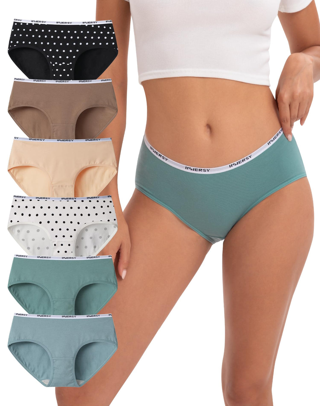 INNERSY Unterhosen Damen Baumwolle Atmungsaktive Hipster Unterwäsche Basic Bequem Panties 6er Pack X