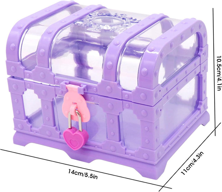 Schatztruhe für Kinder, Retro-Prinzessin-Stil, Spielzeug-Schatztruhe mit Herzschloss, Leere Aufbewah