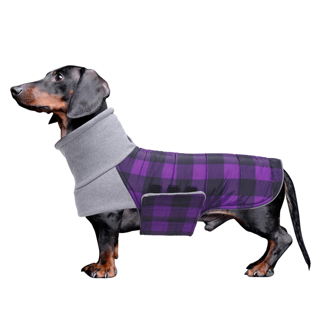 Geyecete Dackel Mantel Winter, Warmer Hunde wintermantel,wasserdichter Hundemantel mit Leinenloch,Hu
