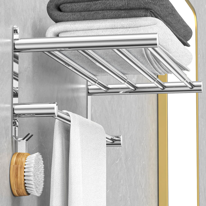 Handtuchhalter Ausziehbar 43-78CM ohne Bohren Edelstahl doppelt handtuchstange Bad Wand kleben badet