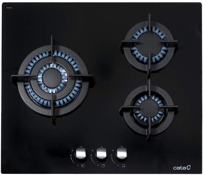 CCI 6021 BK - Gasherd mit Butangas und 3 Gaskochfeldern - 1 Dreifache Krone - Geeignet für das Koche