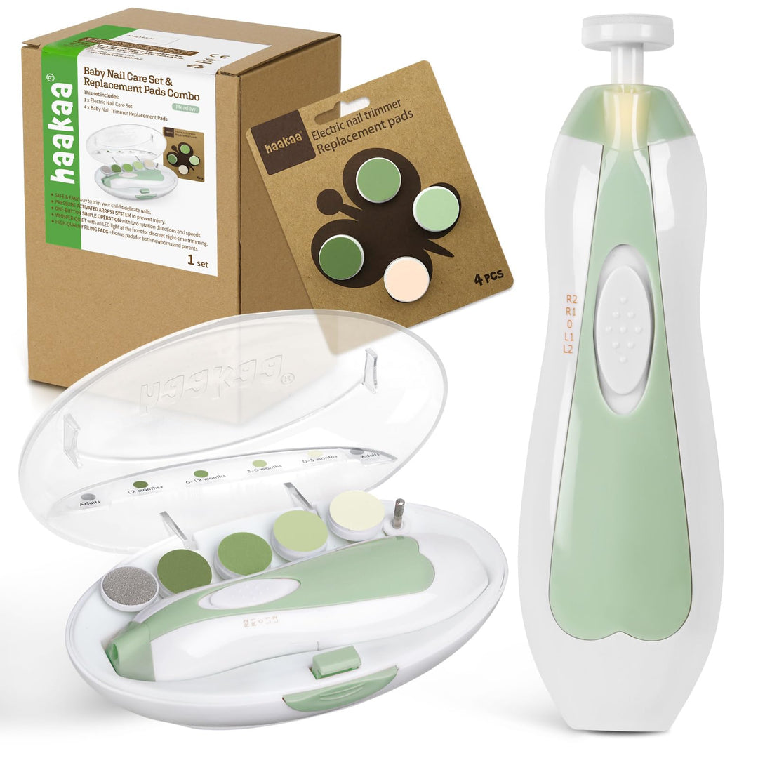 haakaa Baby Nageltrimmer Elektrisch Baby Nagelknipser Set für Neugeborene, Kleinkinder oder Erwachse