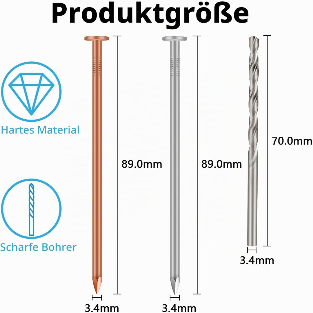 LALAGO 14 stück Grosse Kupfernägel, Kupfernägel Baumkiller, Solid Kupfer Schlagkraft Nägel, 89mm Lan