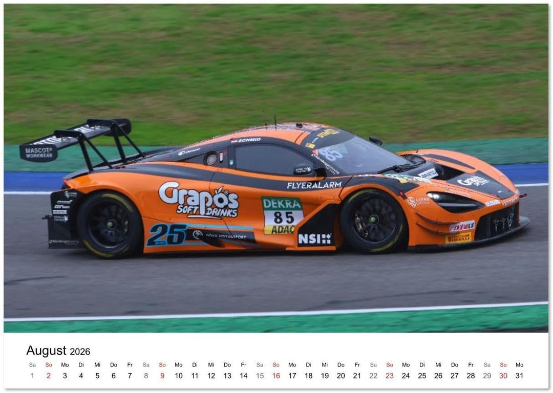 Supersportwagen auf der Rennstrecke (Wandkalender 2026 DIN A2 quer), CALVENDO Monatskalender: Bilder