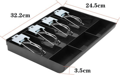 Kasse Geldschublade, 33.00*26.00*4.00cm Kassenschublade mit 7 Rastern Cash Tray Schublade Register E