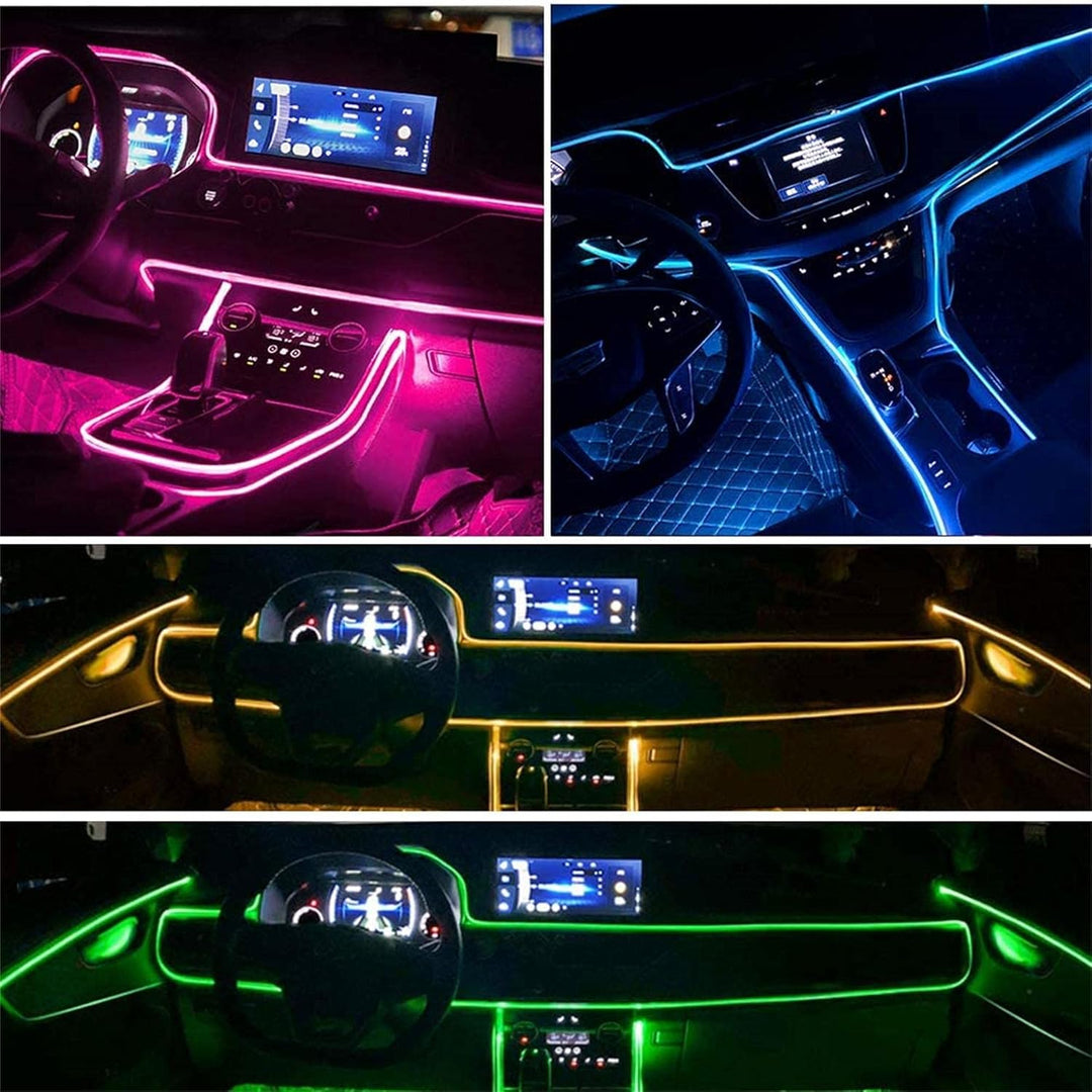 Sunshine smile Innenbeleuchtung Auto,6M/5 in 1 RGB Innenraumbeleuchtung,12V Led Atmosphäre Licht ,Ap