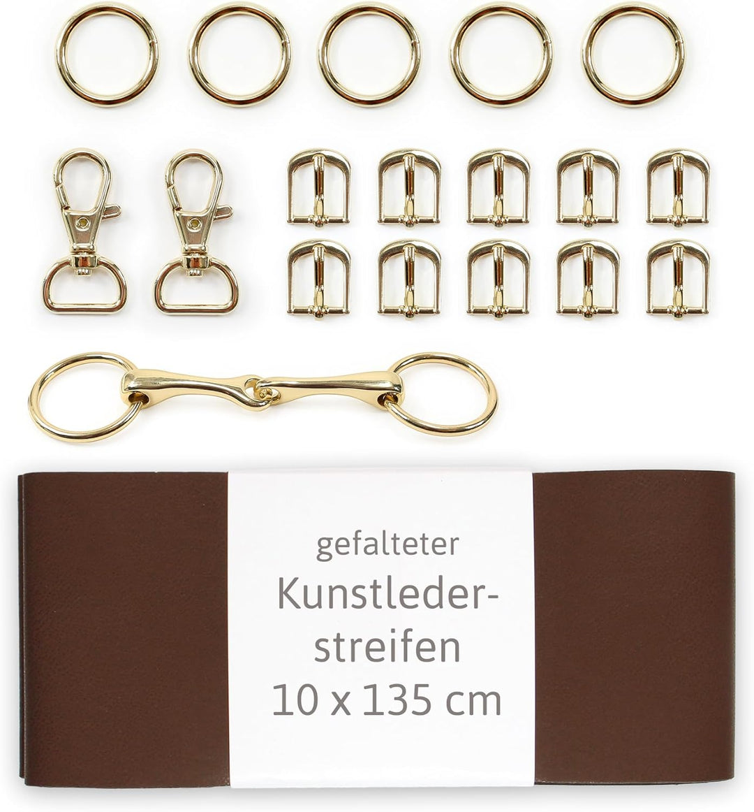 Trense Hobby Horse selber machen ◆ GOLD EDITION ◆: Materialset für Steckenpferd-Trensen mit braunem