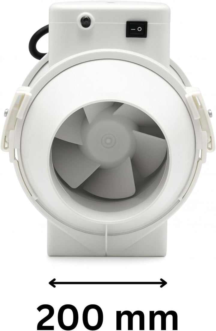 Weedness Grow Abluft 2-stufig 830-1040 m³/h 200 mm Anschluss - Lüfter Zu & Ventilator Rohrventilator