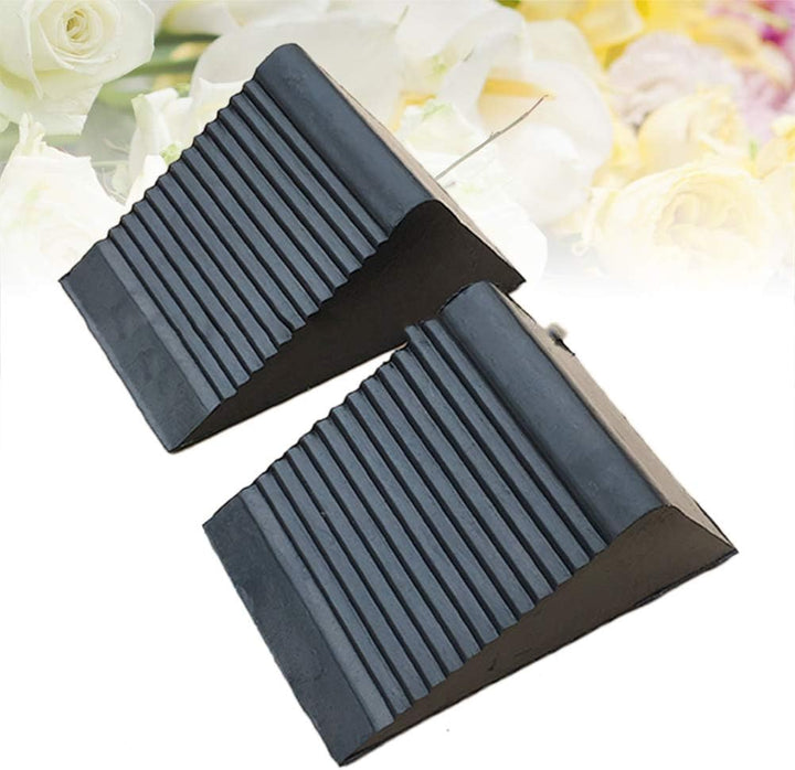 Yardwe 2 STÜCKE Tragbare Gummi bremskeile Auto Rad Stopper Rad Keile für LKW Fahrzeug (schwarz)
