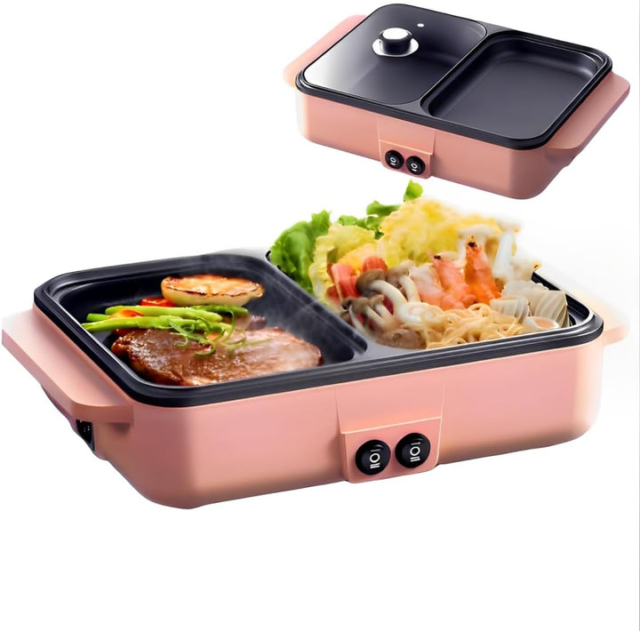 Topyond 1200W Elektrischer Innengrill Tischgrill,Elektrisch Koreanischer Grill,Kontaktgrill,Grillpla
