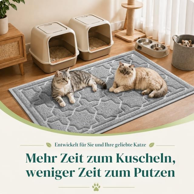 Yimobra Katzenstreumatte, XL Jumbo 90 x 60 cm, Leicht Zu Reinigende Katzenmatten, rutschfest, Wasser