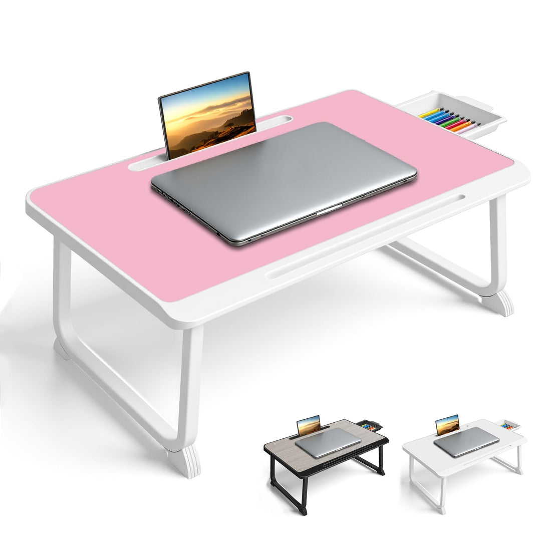 Laptop Bett Tisch - Schreibtisch, Nachttisch mit Schublade, für Laptop, Lesen, Schreiben, Essen und