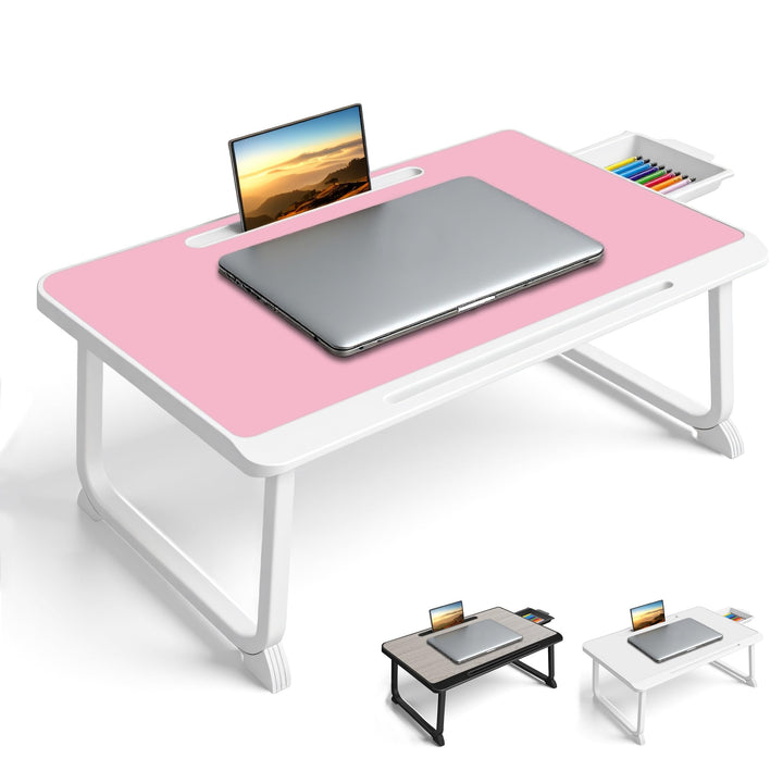 Laptop Bett Tisch - Schreibtisch, Nachttisch mit Schublade, für Laptop, Lesen, Schreiben, Essen und