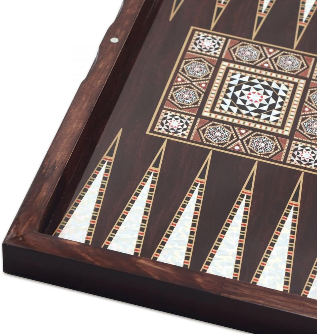 Unbekannt Staroyun 1020128 Backgammon-Spiel, massives Perlmutt, 25 x 48 x 7 cm