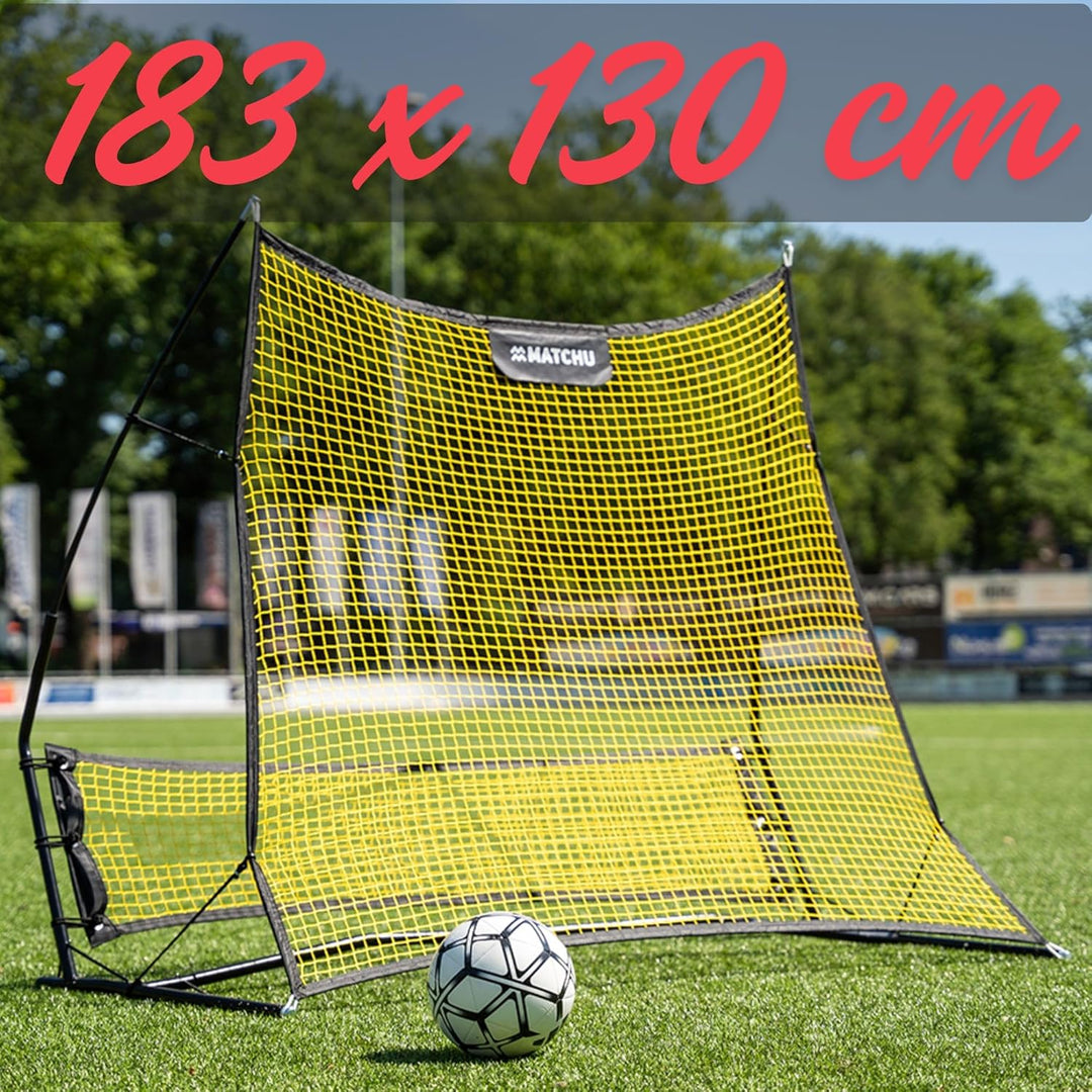 MATCHU - 2-in-1 Fussball Rebounder - Kickback - Geeignet für Fussball und Handball - 183 x 130 cm -