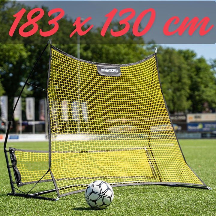 MATCHU - 2-in-1 Fussball Rebounder - Kickback - Geeignet für Fussball und Handball - 183 x 130 cm -