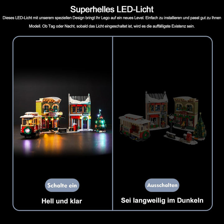 Fernbedienung Licht-Kit für Lego Icons Christmas Decorated Main Street 10308 (Nicht Lego), Led Beleu