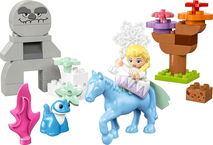 LEGO DUPLO | Disney ELSA und Bruni im Zauberwald, Eiskönigin-Spielzeug mit 4 Figuren für 2-jährige K