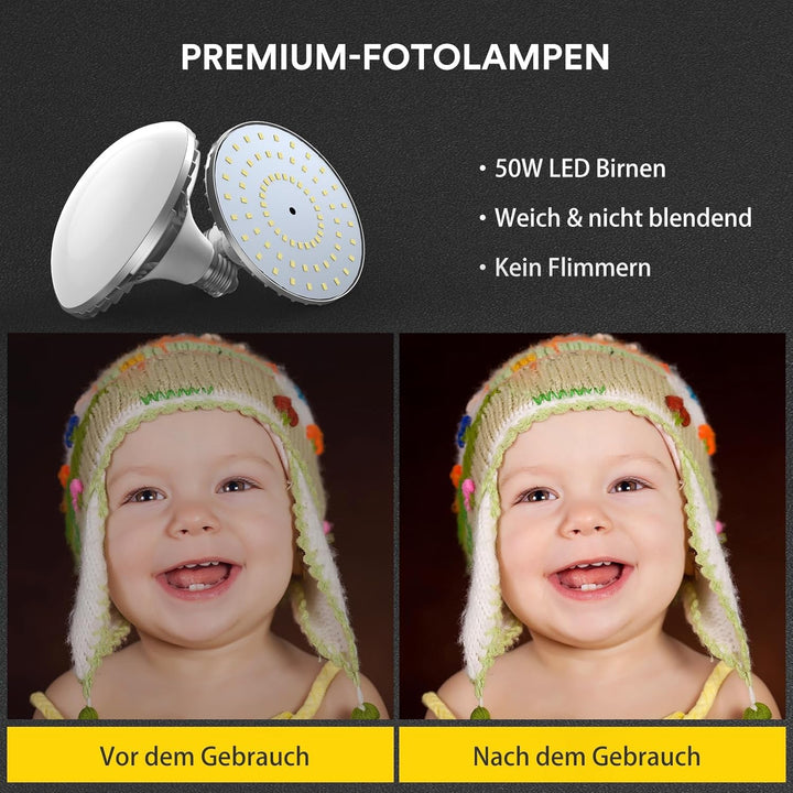 RALENO Softbox Kit, 85W CFL Softbox, daurlicht vdieo licht Fuer YouTube/INS Photografieren PS30, PS3
