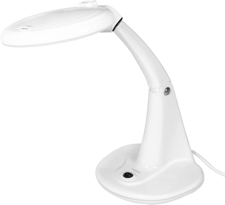 Logilink WZ0059 - Vergrösserungsglas-Schreibtischleuchte, 3 & 12 Dioptrien, Weiss, 3 & 12 Dioptrien