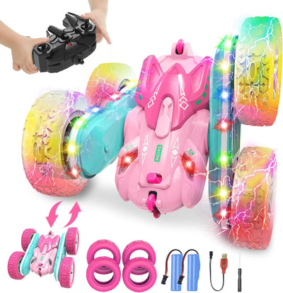 seveclotree Ferngesteuertes Auto Mädchen,Geschenk Mädchen 3 4 5 6 7 8 9 Jahre,2.4Ghz 4WD 360° Flip F