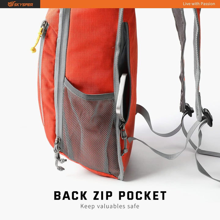 SKYSPER 10L Faltbarer Rucksack Ultraleicht Tagesrucksack Wasserfest Daypack Reiserucksack Wanderruck