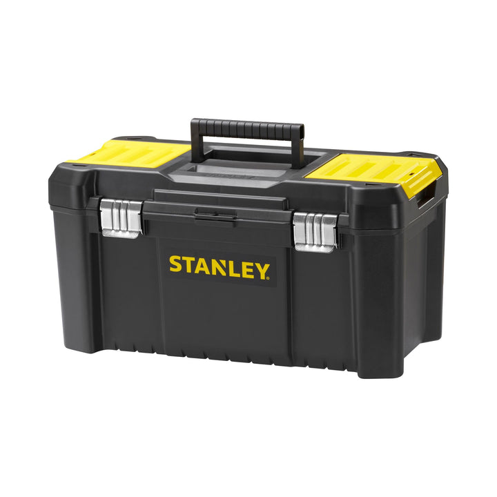 STANLEY Werkzeugkoffer (19", 49x25x25cm, Werkzeugbox mit Metallschliessen, stabiler Organizer aus Ku