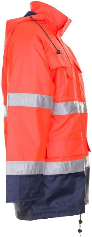 Planam Grösse XXXL Herren Warn-/Wetterschutz Parka 2-farbig orange marine Modell 2056 3XL Orange, Ma