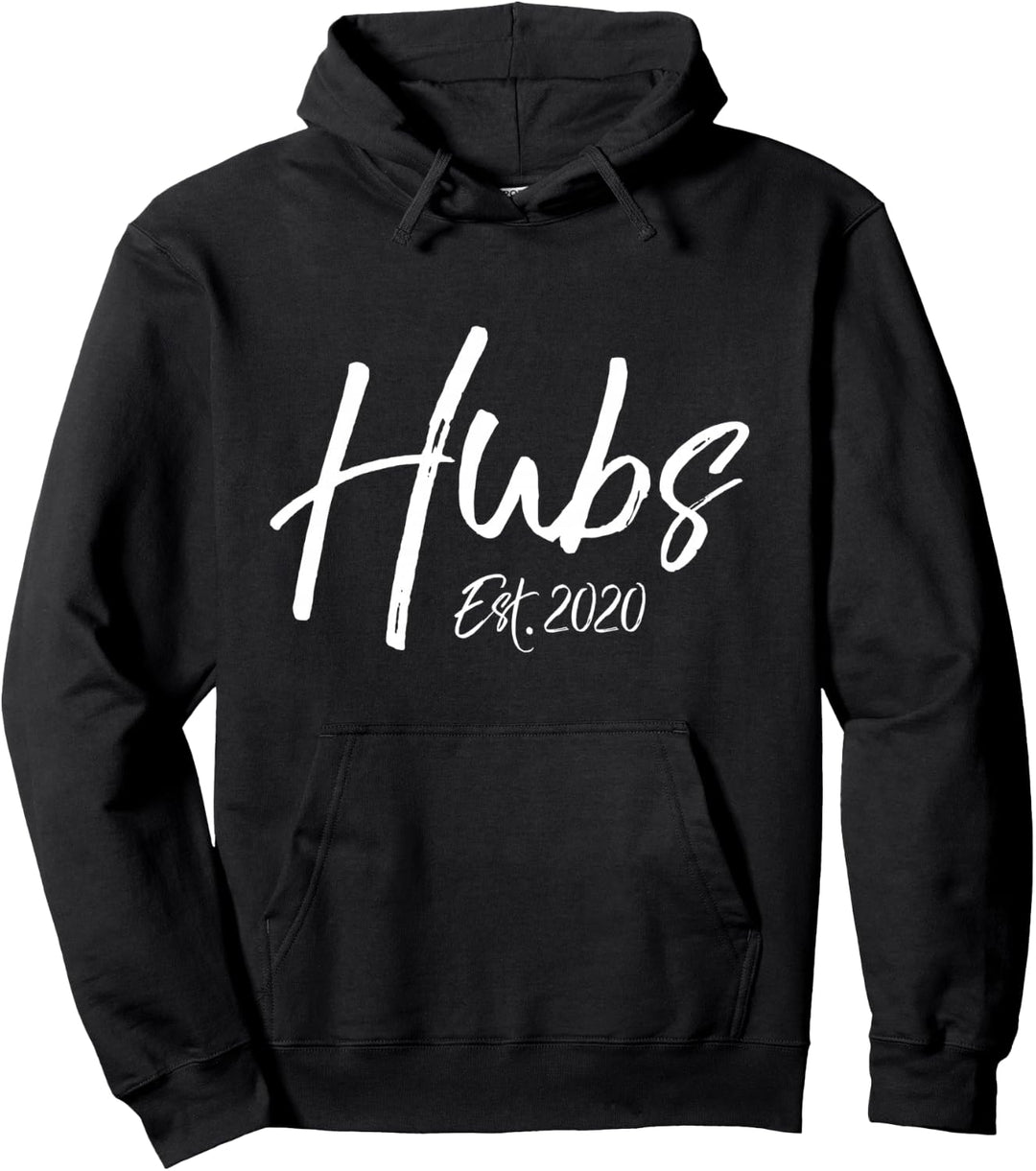 Matching Cute New Husband Gift from Wife Fun Hubs Est. 2020 Pullover Hoodie