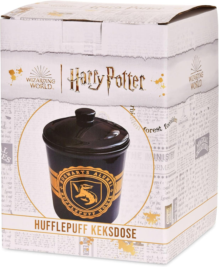 Elbenwald Harry Potter Hogwarts Alumni Keksdose Hufflepuff - 2,5 x 21,5 x 12,5 cm - mit Dachs Wappen