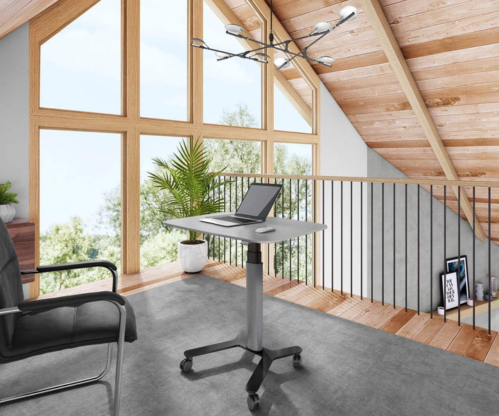 ESMART EAX-131 BG 90 x 60 cm Hellgrau Ergonomischer Steh-Sitz-Pult-Schreibtisch Stufenlos elektrisch