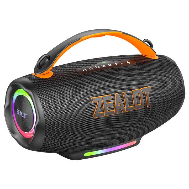 ZEALOT 100W Tragbarer Bluetooth Lautsprecher mit Licht,24 Stunden Wiedergabezeit,Bluetooth 5.3, IP56