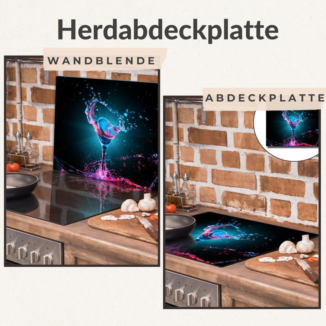 TMK | Herdabdeckplatte 60x52 Einteilig Glas Elektroherd Induktion Herdschutz Spritzschutz Glasplatte