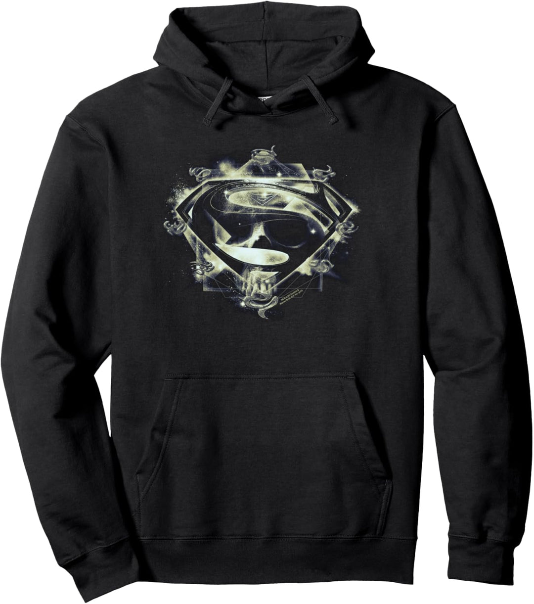 Superman Man of Steel Skulls and Symbols Pullover Hoodie