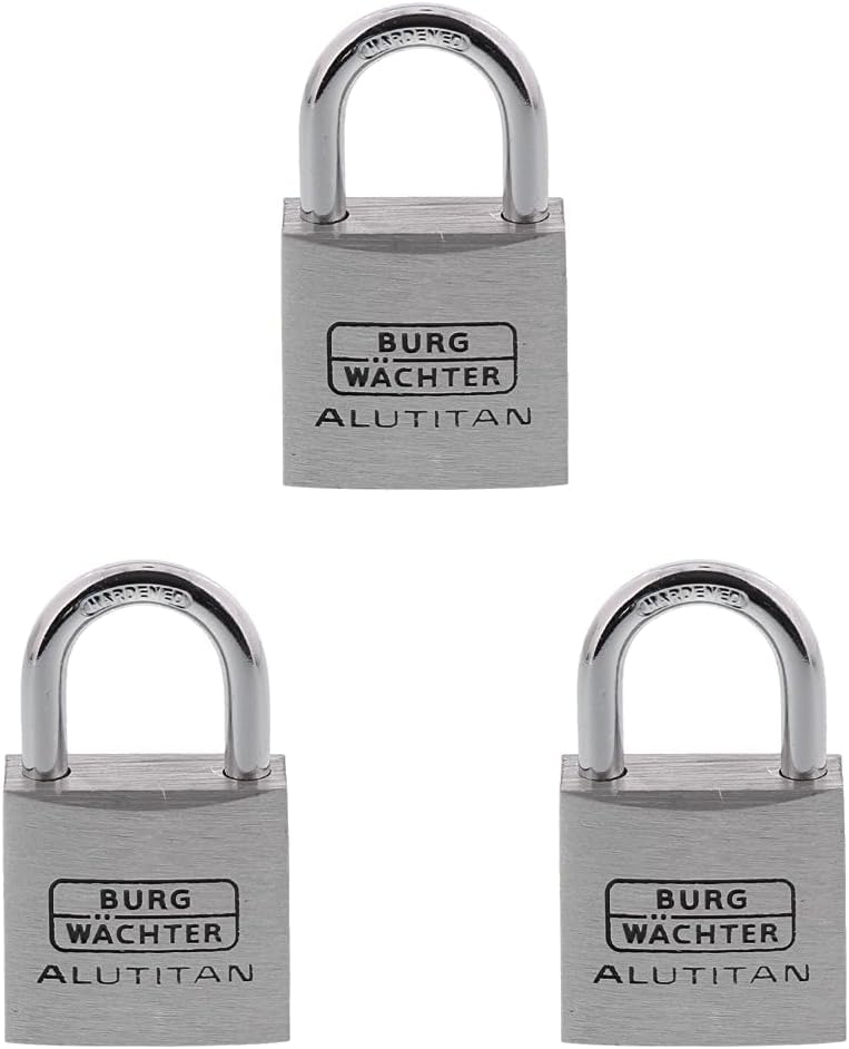 Burg-Wächter Vorhangschloss, Vorhängeschloss mit Schlüssel, Duo Set, 5,0 mm Bügelstärke, massives Al