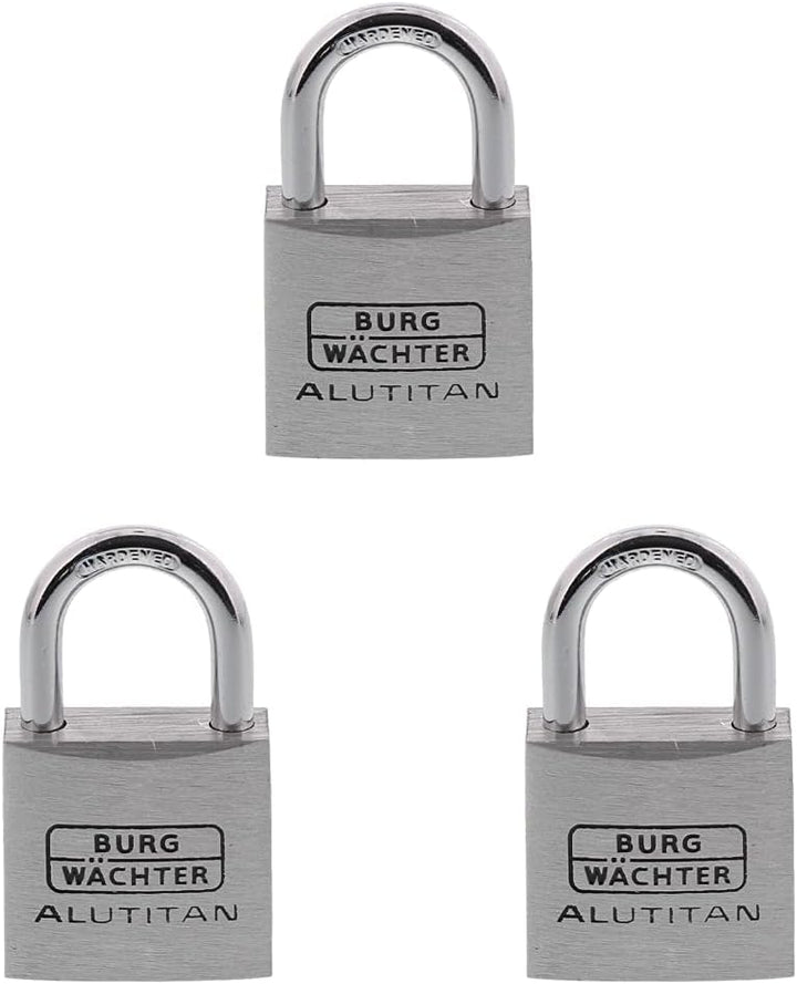 Burg-Wächter Vorhangschloss, Vorhängeschloss mit Schlüssel, Duo Set, 5,0 mm Bügelstärke, massives Al