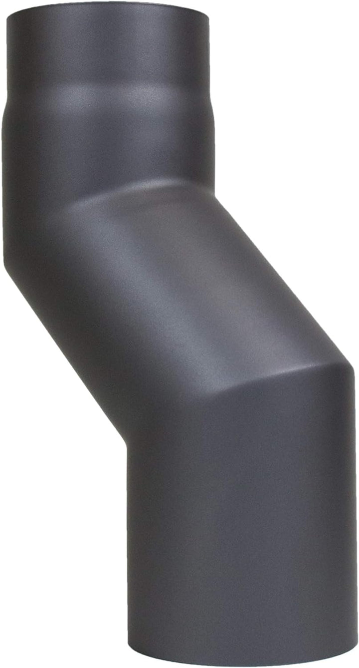 LANZZAS Ofenrohr Versatzbogen mit 100 mm Versatz - im Durchmesser Ø 120 mm - Farbe: gussgrau - Rauch