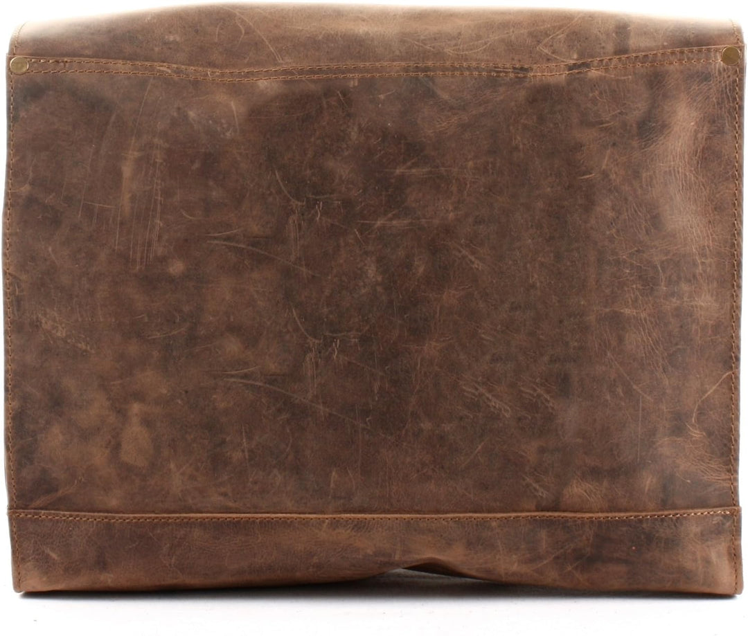 LECONI Messenger Bag DIN A4 Aktentasche Damen Herren Ledertasche Vintage Leder 38x29x11cm LE3054 Bra