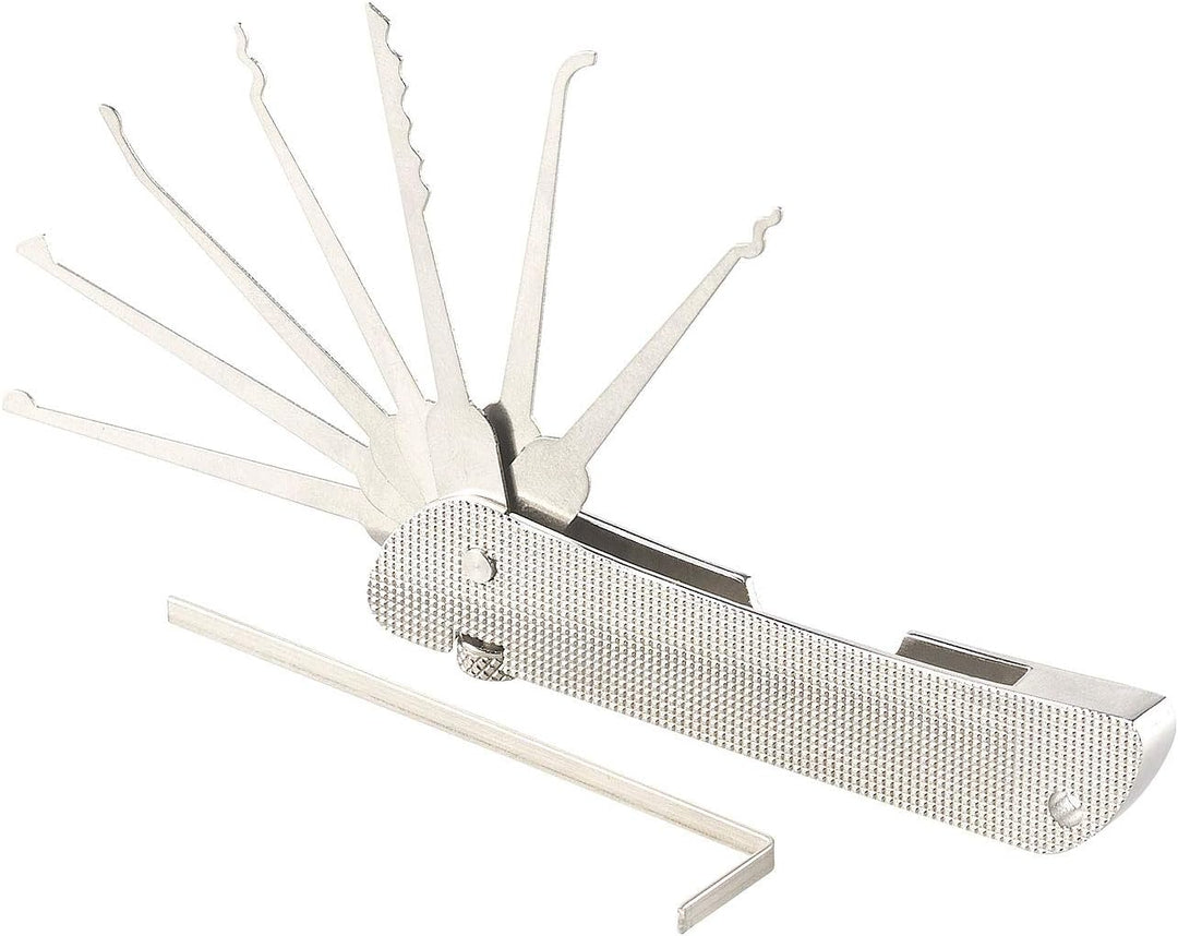 PEARL Schlossöffner: Lockpicking-Werkzeug mit 7 Dietrichen & Spanner, Edelstahl (Lockpicking Set, Mu