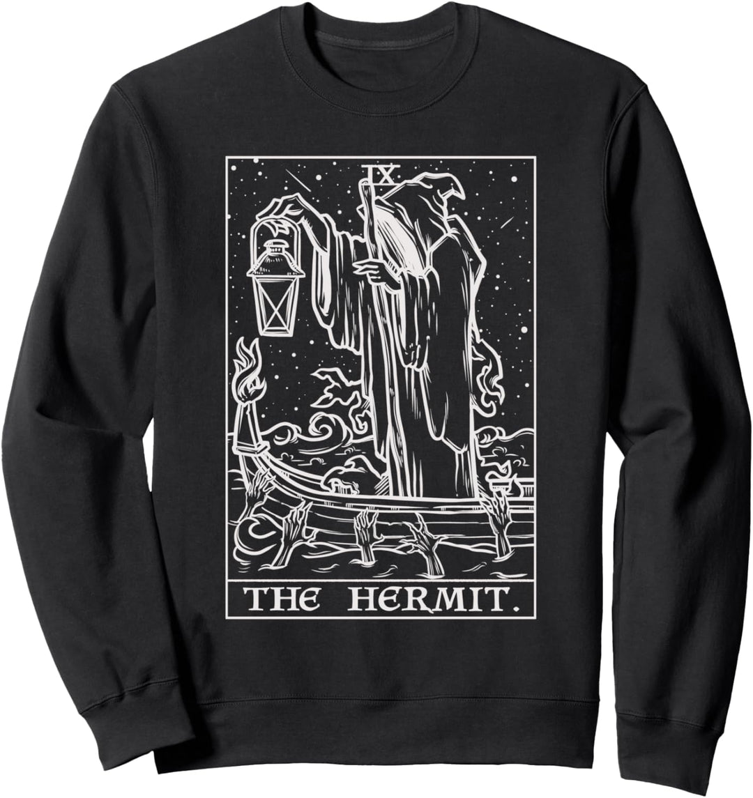 Tarotkarte für den Einsiedler, Gothic, Halloween, Sensenmann, Okkult Sweatshirt