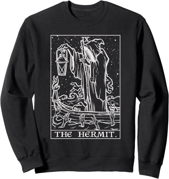 Tarotkarte für den Einsiedler, Gothic, Halloween, Sensenmann, Okkult Sweatshirt