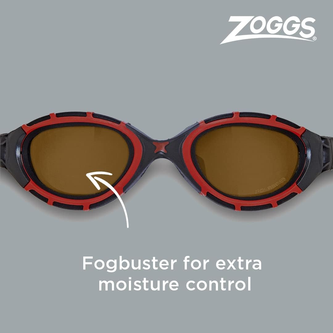Zoggs Predator Flex Polarized Ultra-Smaller Fit Schwimmbrillen S Red / Black / Copper Polarized, S R