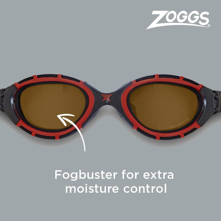 Zoggs Predator Flex Polarized Ultra-Smaller Fit Schwimmbrillen S Red / Black / Copper Polarized, S R
