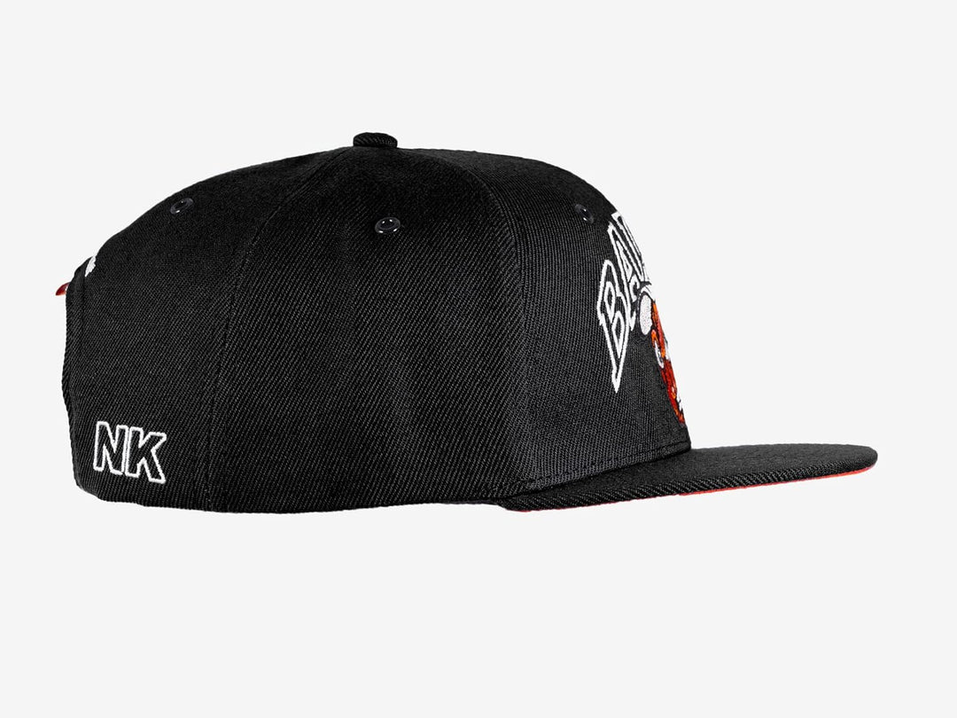 Nebelkind Snapback Cap Ballin' Schwarz Orangene Basketball-Comic-Figur Grössenverstellbar Unisex One