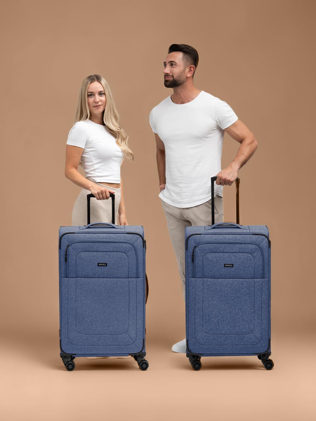 REDOLZ LARGE Weichschalen Koffer für Damen & Herren | leichter Trolley 77 cm mit 4 Doppelrollen & TS