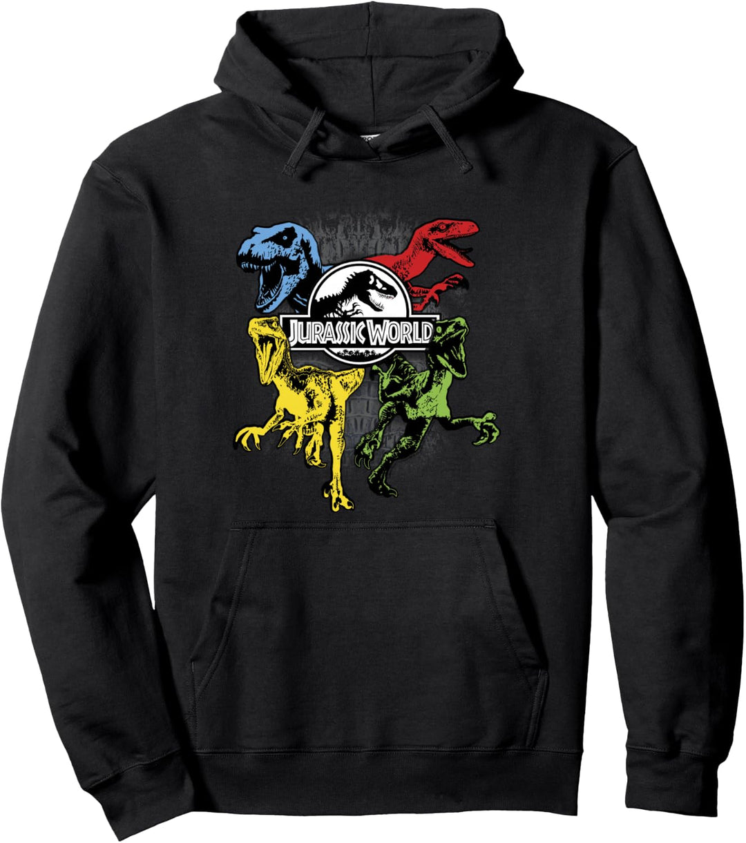 Jurassic World Colorful Dinosaurs Poster Logo Pullover Hoodie