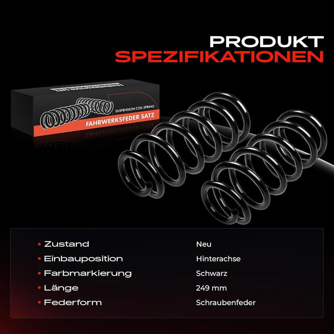 Frankberg 2x Federn Fahrwerksfeder Hinterachse Kompatibel mit M.i.n.i R50 R53 Cooper S 2002-2006 Rep