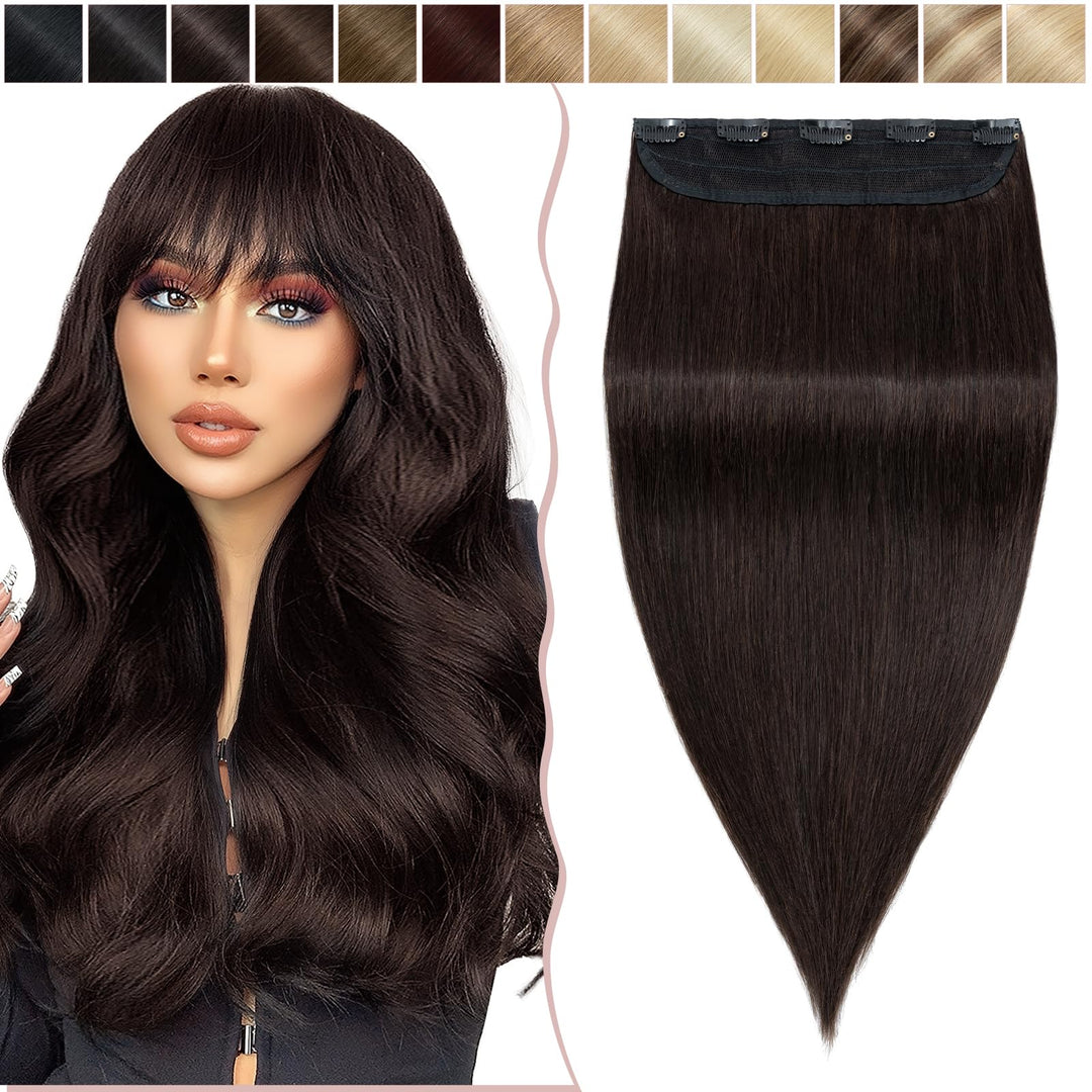 SEGO Haarteil Clip in Extensions Echthaar DICKER 1 Tresse 5 Clips Dicker Dichter Haarverlängerung 10