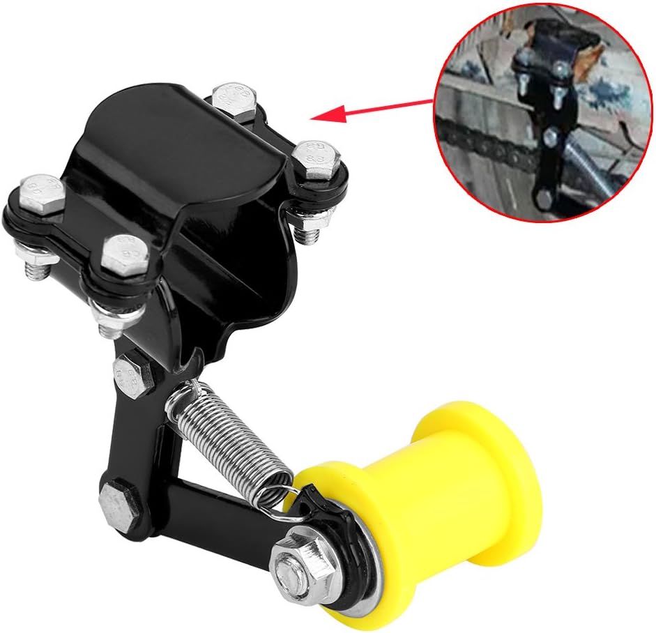 Keenso Motorrad Kettenspanner Einstellbarer Kettenspanner Spanner Schwarz, Schwarz