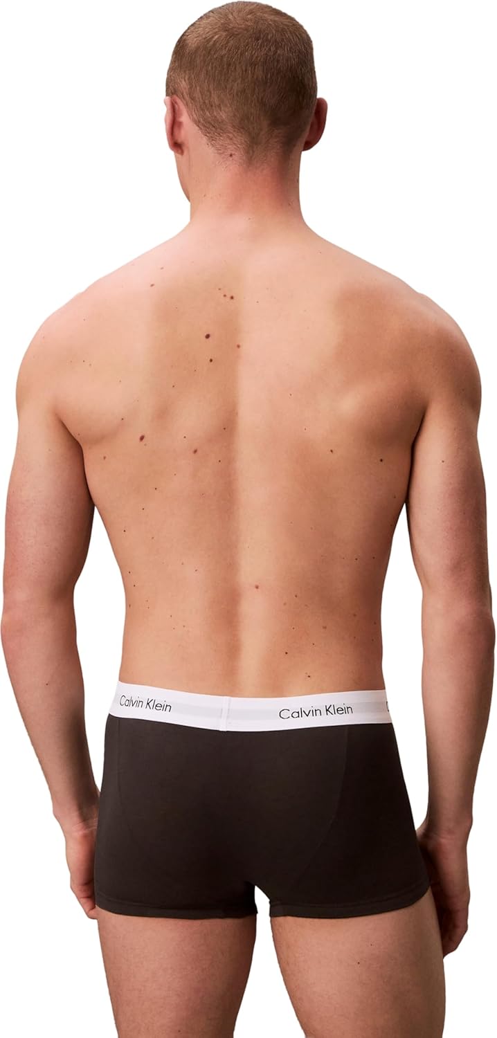 Calvin Klein Herren 3er Pack Boxershorts Low Rise Trunks Unterwäsche XS Black/White/Grey Heather, XS